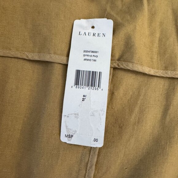 Lauren Ralph Lauren Women Plus Size 22W Arrowhead Tan 100% Linen Blazer 2 Button - Picture 11 of 11